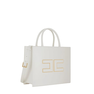 Borsa Donna grande con logo Bianco
