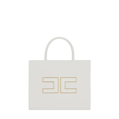Borsa Donna grande con logo Bianco