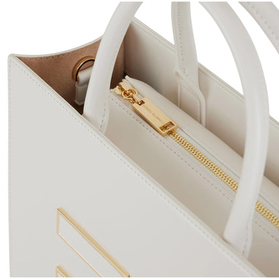 Borsa Donna grande con logo Bianco dettaglio
