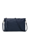 Clutch Donna Hermy in pelle con tracolla navy