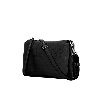 Borsa a tracolla Donna a tre scomparti nero