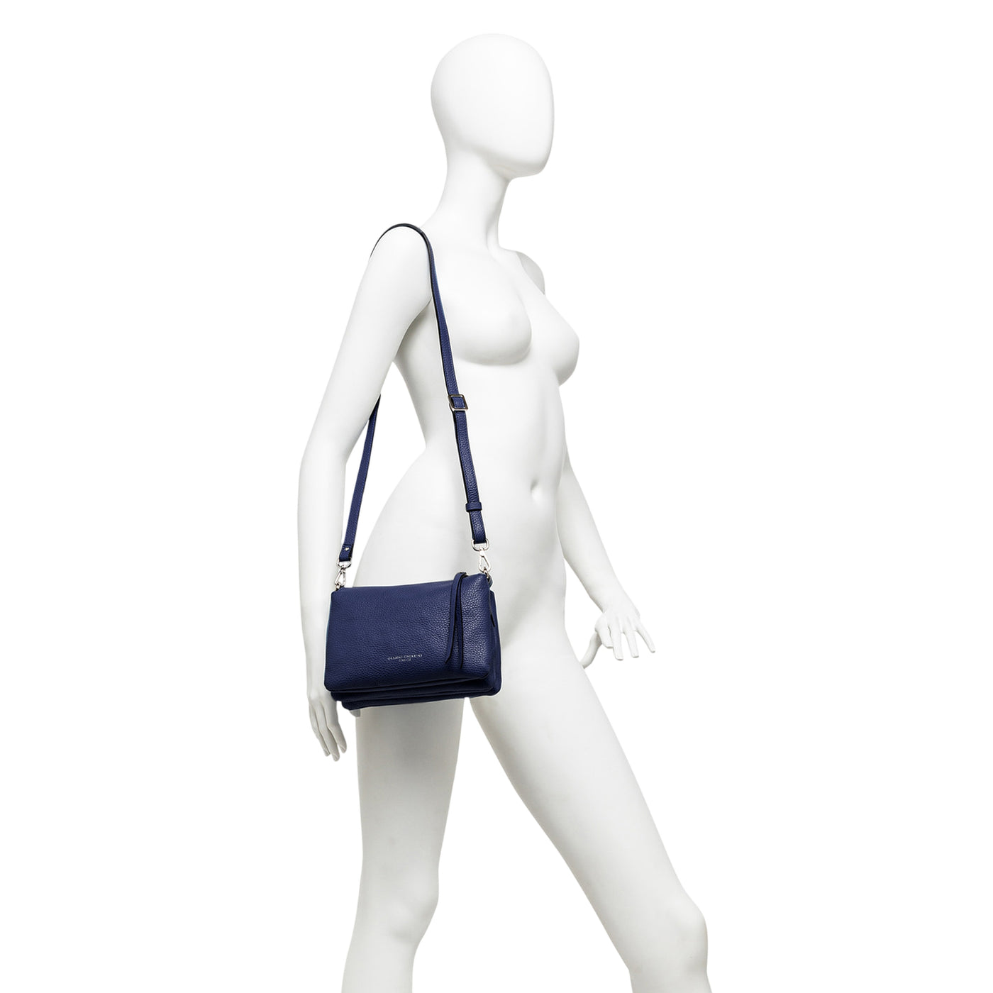 Borsa a tracolla Donna a tre scomparti navy su modella