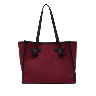 Borsa Shopper Donna in tessuto canvas Bordeaux
