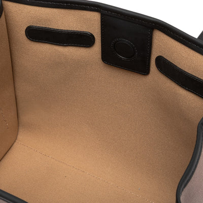 Borsa Shopper Donna in tessuto canvas Grigio interno