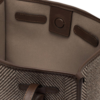 Borsa a spalla Marcella Donna in tessuto lana spigato interno