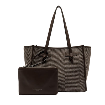 Borsa a spalla Marcella Donna in tessuto lana spigato con pochette