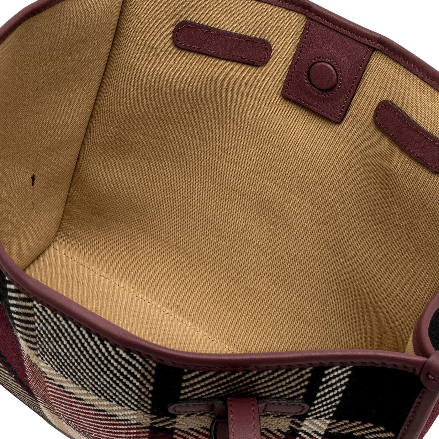 Borsa Shopping Donna Marcella tessuto tartan Bordeaux interno