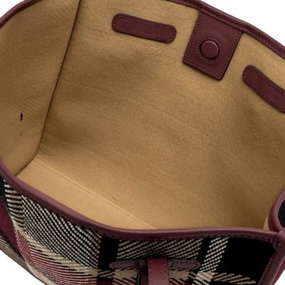 Borsa Shopping Donna Marcella tessuto tartan Bordeaux interno