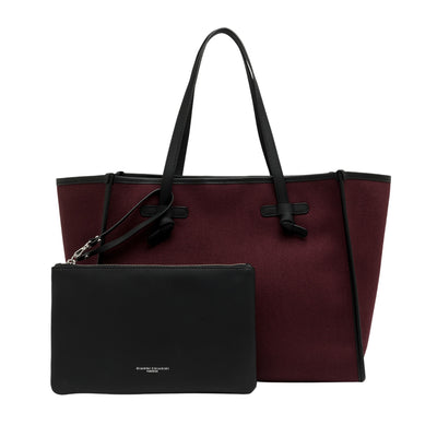 Borsa Shopper Donna Bordeaux con pochette nera aggiunta