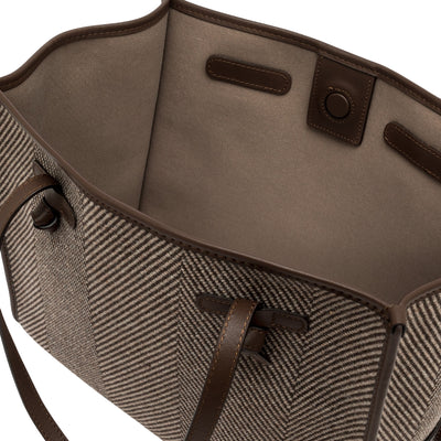 Borsa Shopper Donna Marcella in tessuto spigato interno