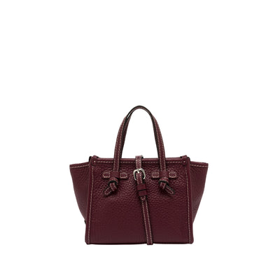 Borsa mini Donna Marcella laminata Bordeaux