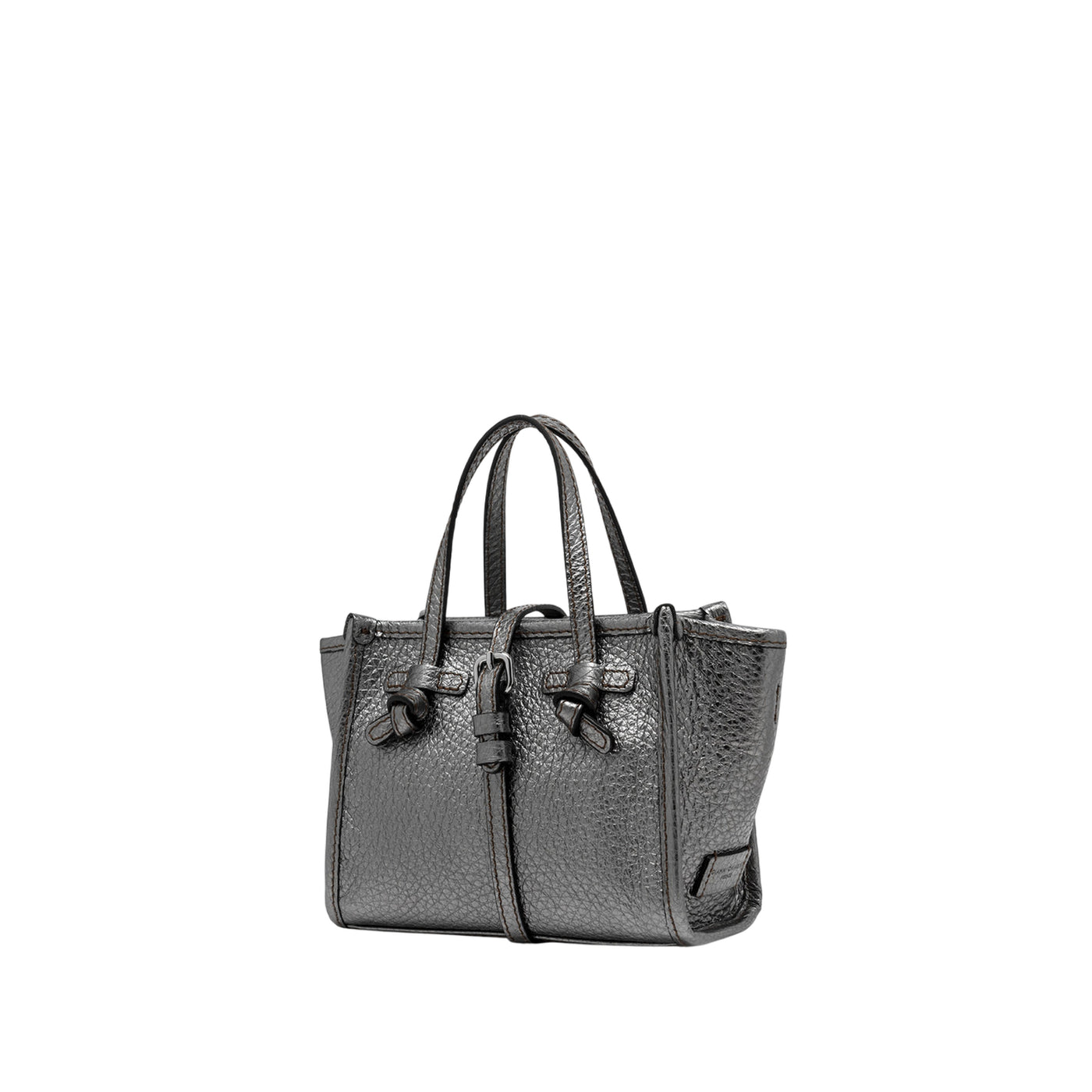 Borsa mini Donna Marcella laminata Argento