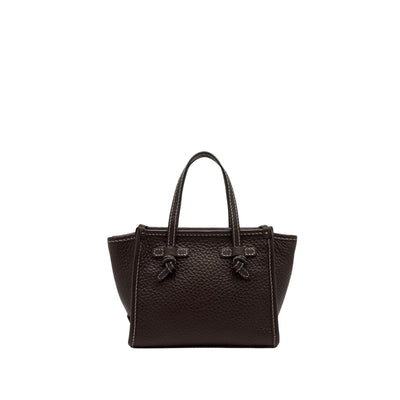 Borsa mini Donna Marcella laminata Marrone scuro