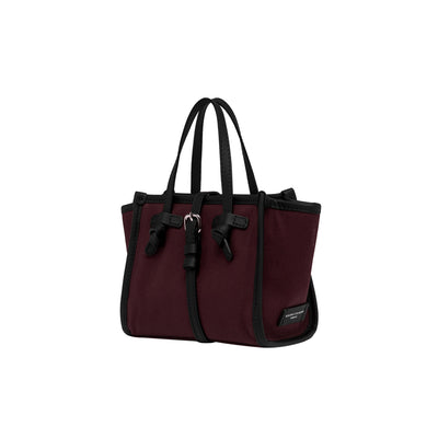 Borsa Donna in tessuto canvas Bordeaux, con doppio manico