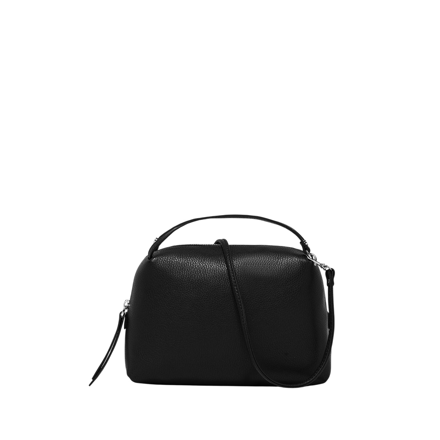 Borsa a mano Alifa Donna in pelle martellata nera