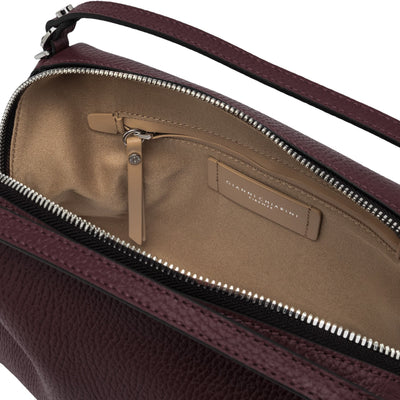 Borsa a mano Alifa Donna in pelle martellata bordeaux interno