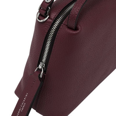 Borsa a mano Alifa Donna in pelle martellata bordeaux dettaaglio