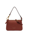 Borsa a spalla Donna in pelle grana rossa con logo