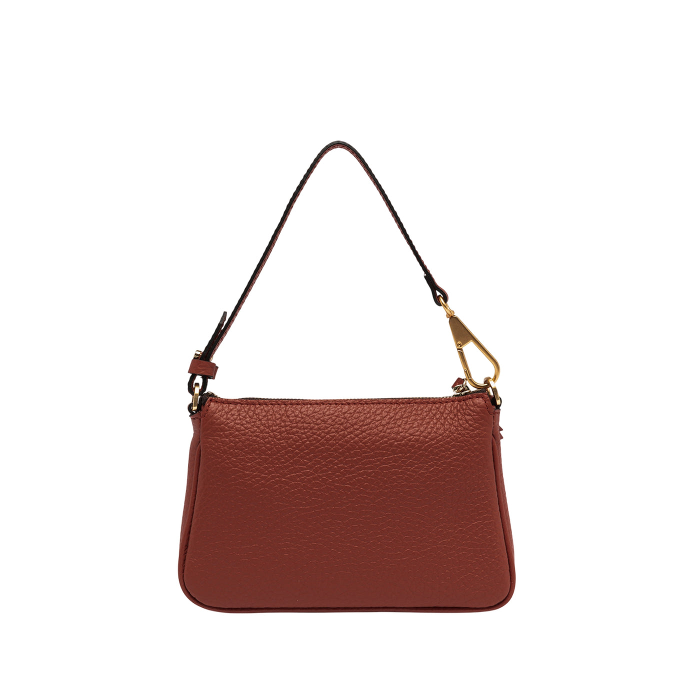 Borsa a spalla Donna in pelle grana rossa con logo retro
