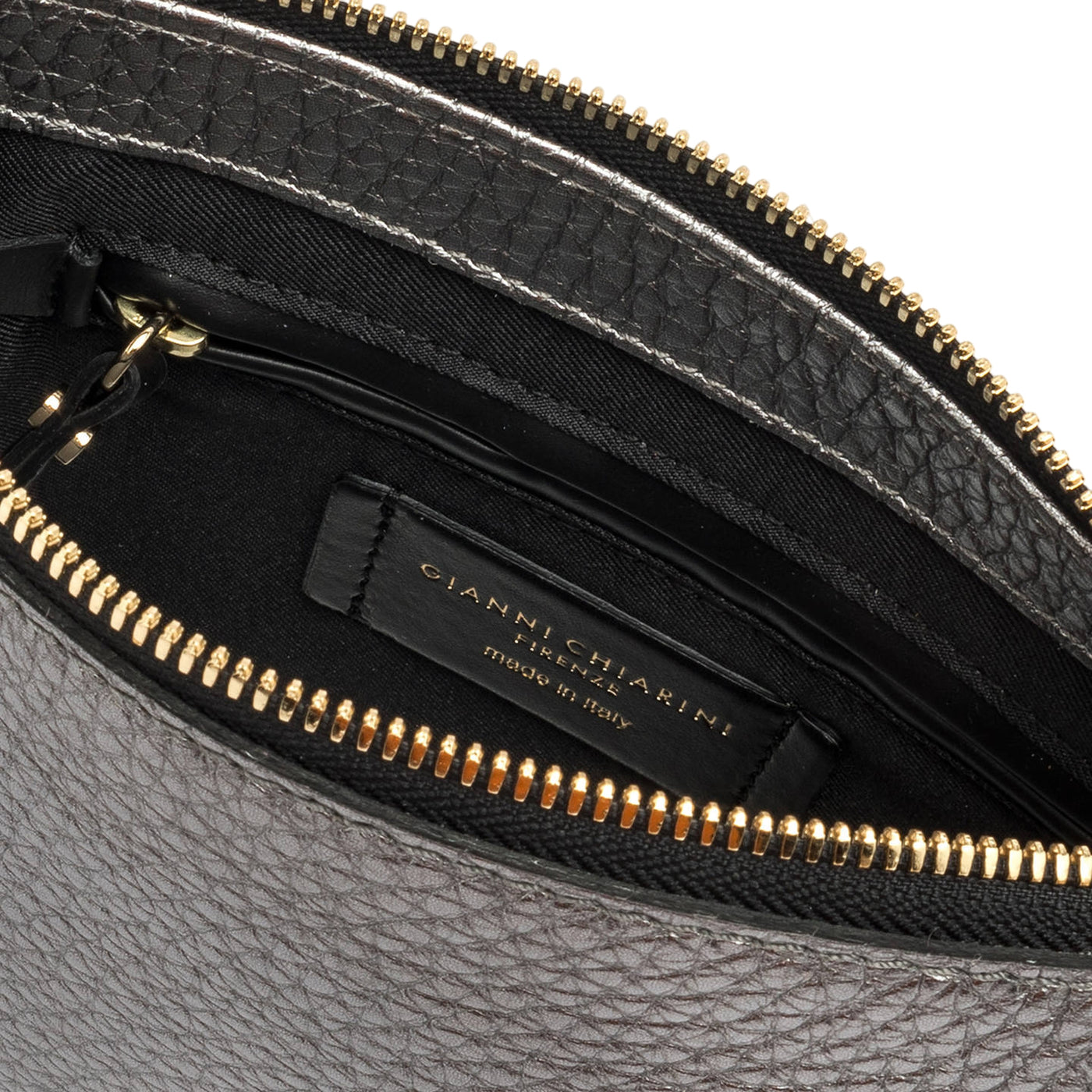 Borsa a spalla Donna in pelle argento con logo interno