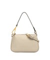 Borsa a spalla Donna in pelle bianca con logo