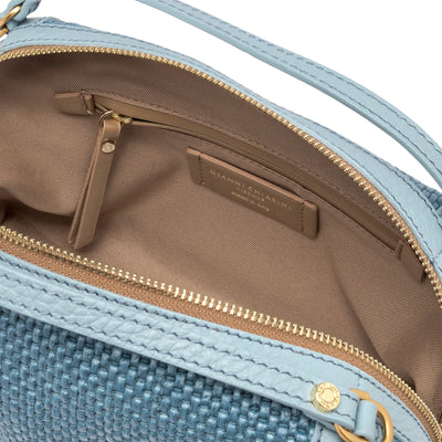Borsa a mano Donna Alifa in paglia celeste interno