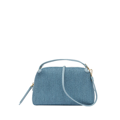 Borsa a mano Donna Alifa in paglia celeste retro