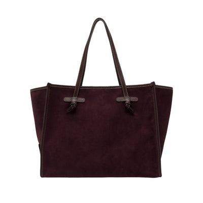 Borsa a spalla Donna in pelle scamosciata Bordeaux