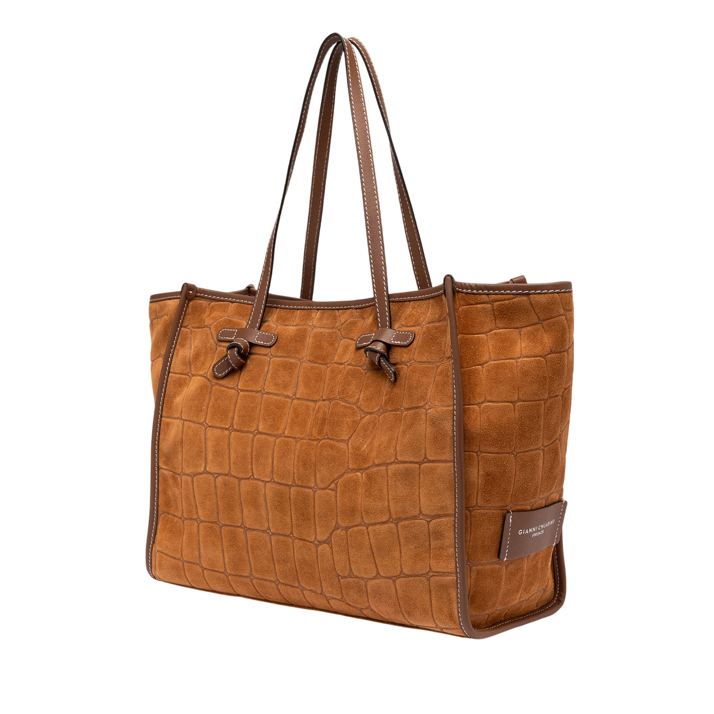 Borsa shopper Donna con stampa cocco Marrone laterale