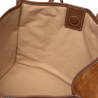 Borsa shopper Donna con stampa cocco Marrone interno