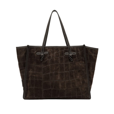 Borsa shopper Donna con stampa cocco Marrone scuro