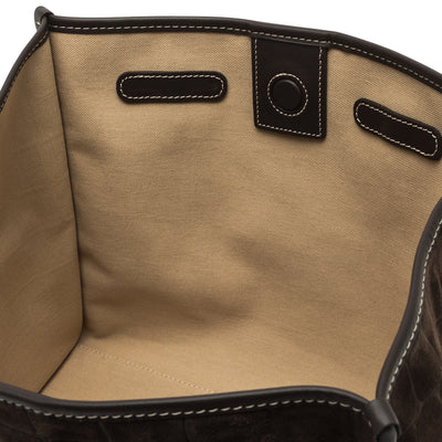 Borsa shopper Donna con stampa cocco Marrone scuro interno