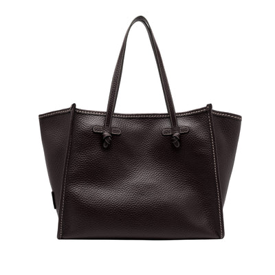 Borsa Donna in pelle in tinta unita marrone scuro