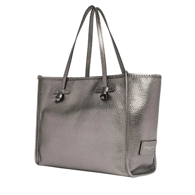 Borsa Donna in pelle in tinta unita argento