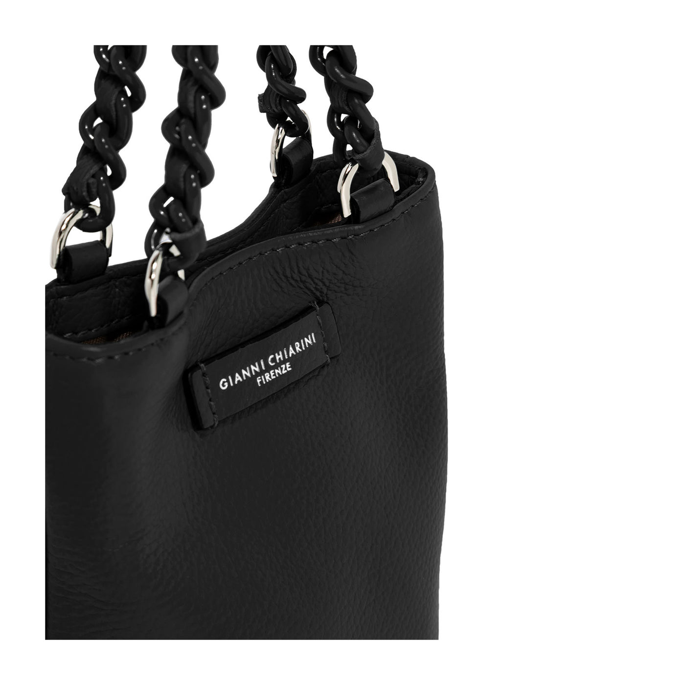 Dettaglio esterno Mini Borsa Camilla in pelle Nera