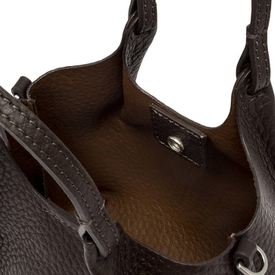 Borsa a mano Donna DUA in pelle marrone scuro interno
