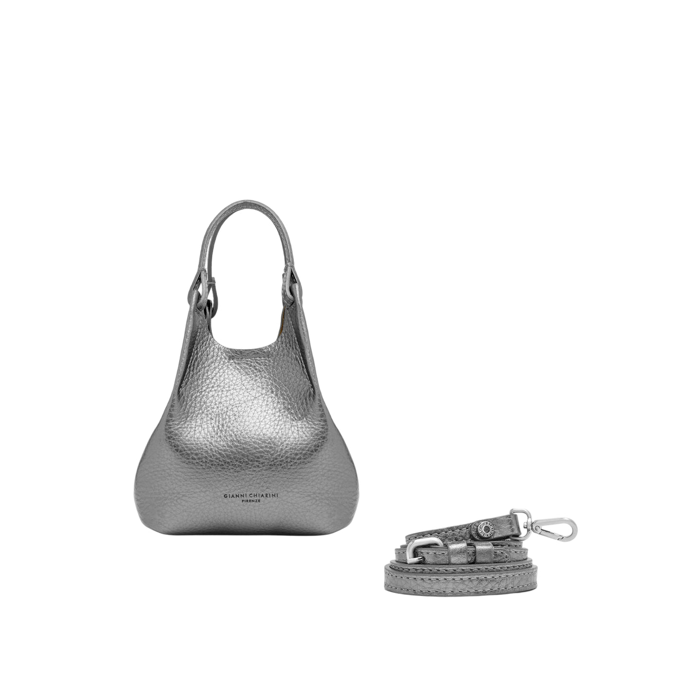 Borsa a mano Donna DUA in pelle argento
