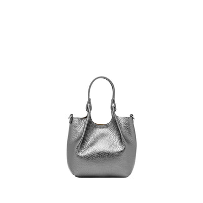 Borsa a mano Donna DUA in pelle argento retro