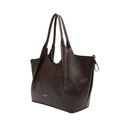 Borsa a spalla Donna DUA in pelle con pochette Marrone laterale