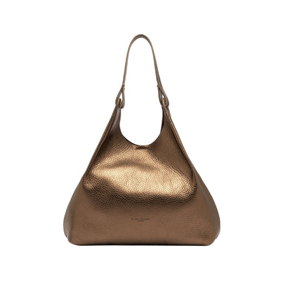 Borsa a spalla Donna DUA in pelle con pochette Bronzo