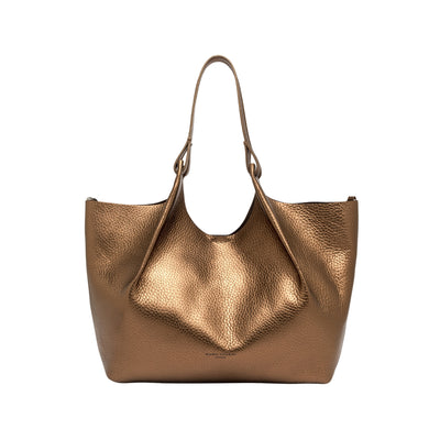 Borsa a spalla Donna DUA in pelle con pochette Bronzo