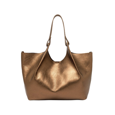 Borsa a spalla Donna DUA in pelle con pochette Bronzo retro