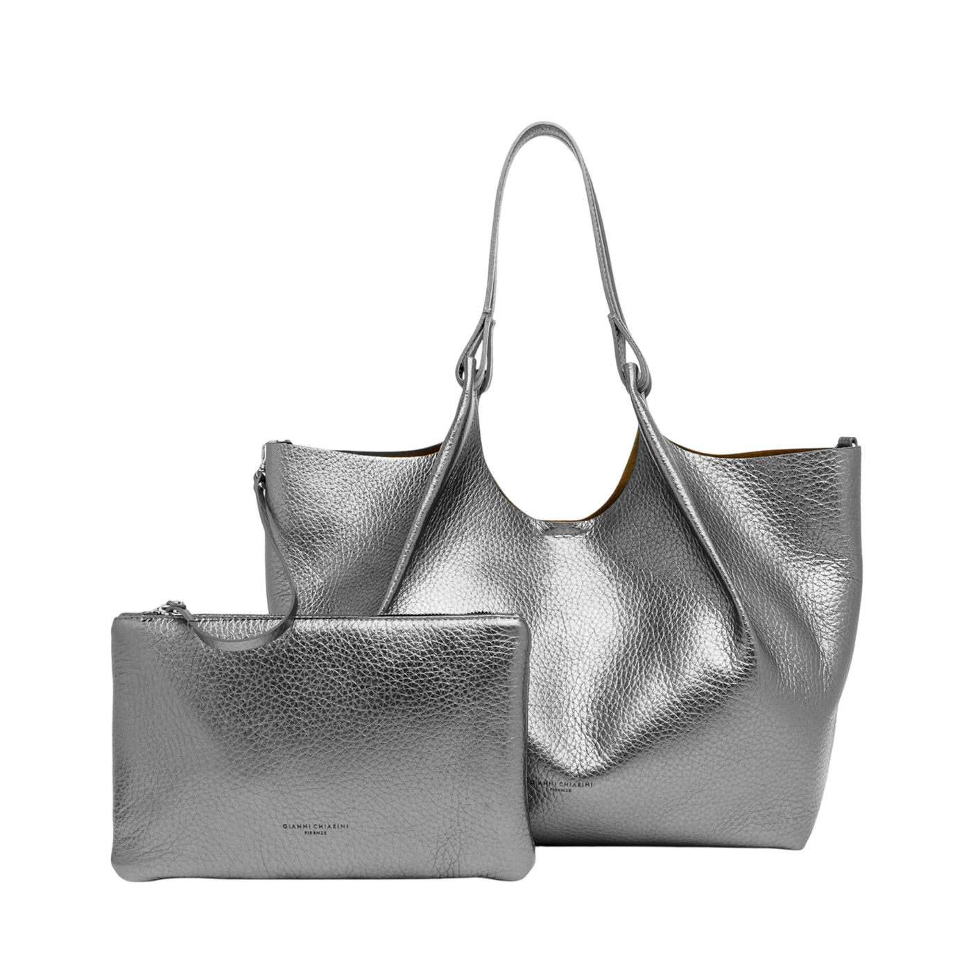 Borsa a spalla Donna DUA in pelle con pochette Argento 