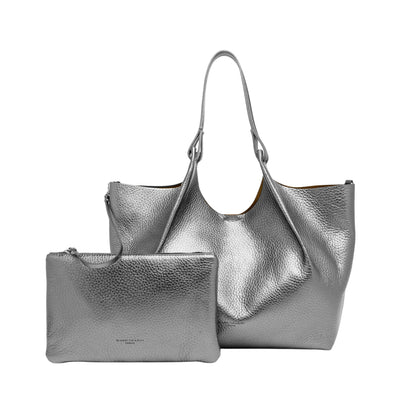 Borsa a spalla Donna DUA in pelle con pochette Argento 