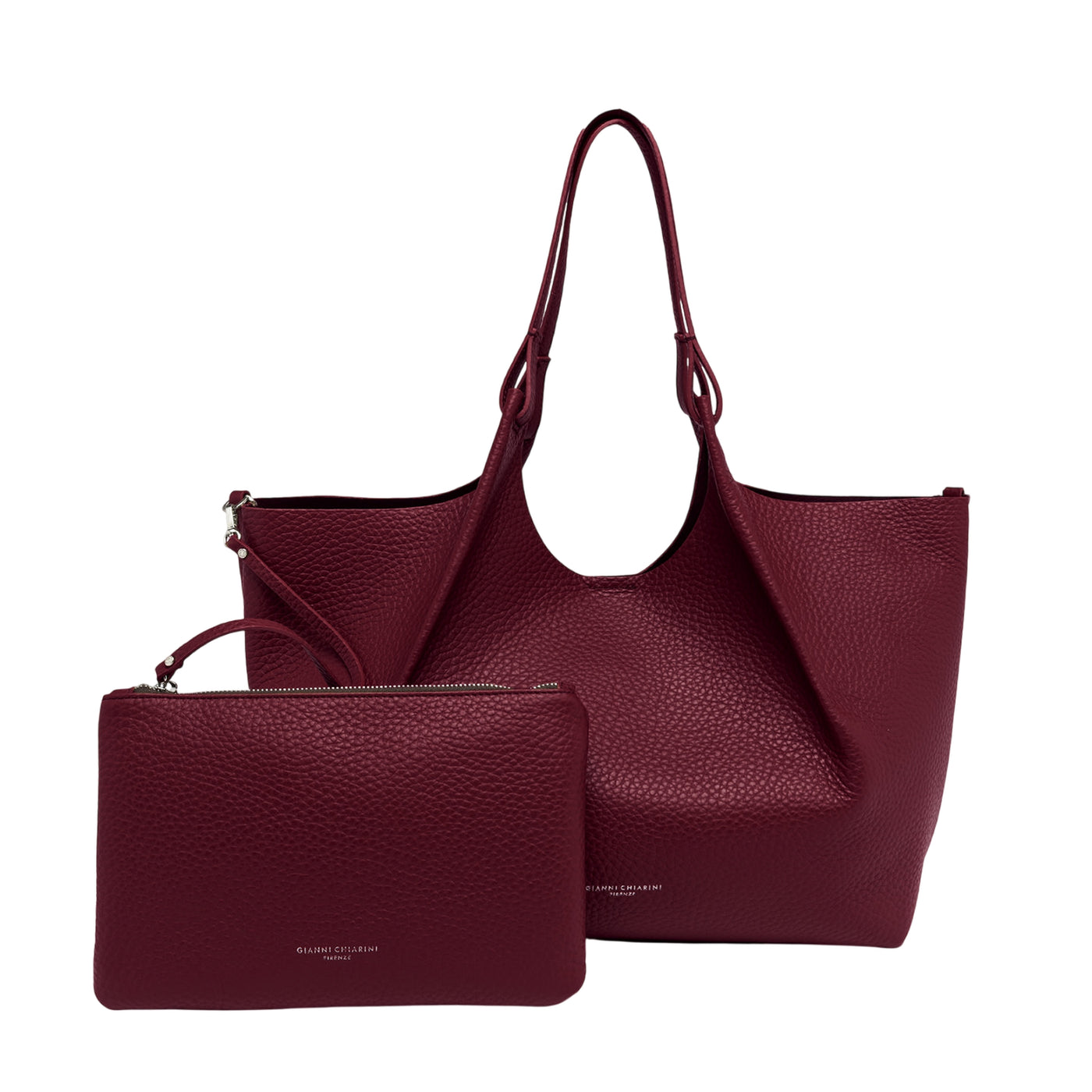 Borsa a spalla Donna DUA in pelle con pochette Bordeaux