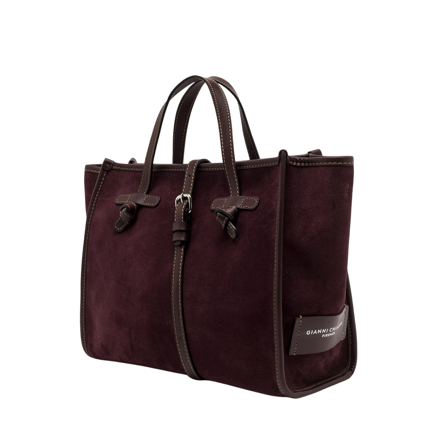 Borsa a mano Donna Miss Marcella scamosciata Bordeaux laterale