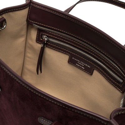 Borsa a mano Donna Miss Marcella scamosciata Bordeaux interno