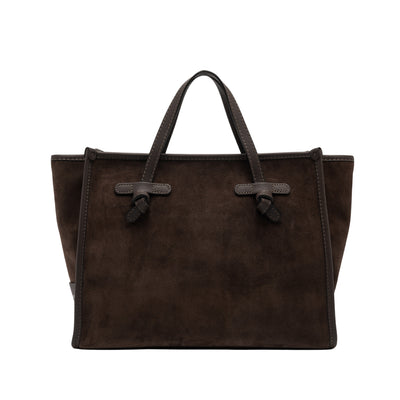 Borsa a mano Donna Miss Marcella scamosciata Marrone scuro