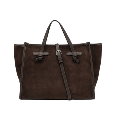 Borsa a mano Donna Miss Marcella scamosciata Marrone scuro