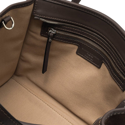 Borsa a mano Donna Miss Marcella scamosciata Marrone scuro interno